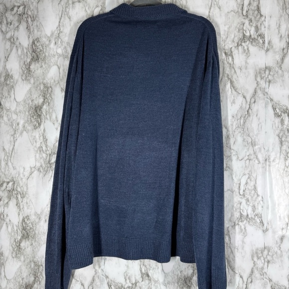 Tricots St Raphael Sweater Mens XXL Quarter Zip Blue Pullover Casual Adult - Picture 2 of 5
